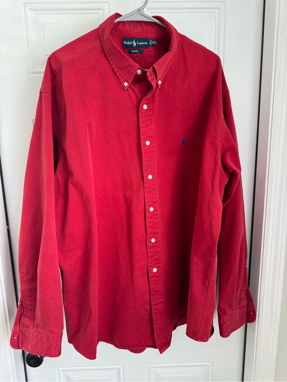 Ralph Lauren Red Long-Sleeve Button-Down Oxford Shirt
